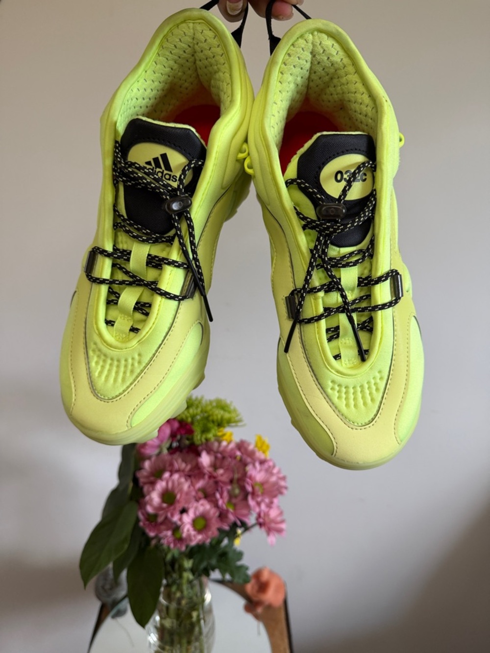 adidas Women’s Neon Lime Lace-Up Sneakers